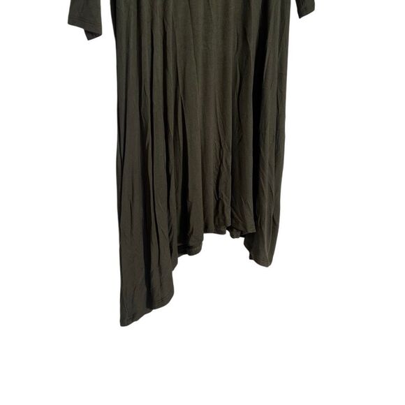 Rags & Couture Cross Back Asymmetrical Swing Tunic Dress Olive Green Size Small - Picture 4 of 8